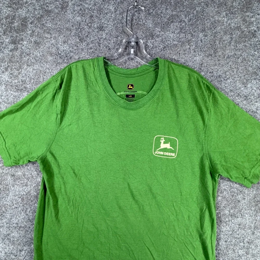 John Deere Graphic T-Shirt Mens L Green Crewneck Short Sleeve Showroom Wear - Picture 3 of 16